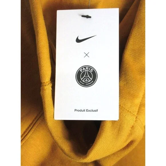 Nike Men's Paris Saint Germain Club Gold Hoodie Pullover Sweatshirt Sizes NWT